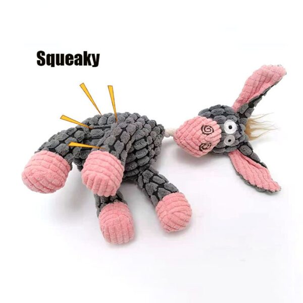 Fun Pet Toy Donkey Shape Corduroy Chew Toy For Dogs - Image 13