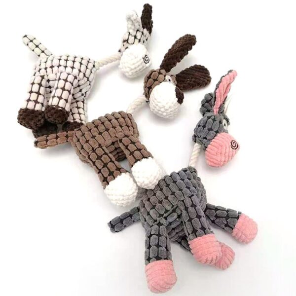 Fun Pet Toy Donkey Shape Corduroy Chew Toy For Dogs - Image 11