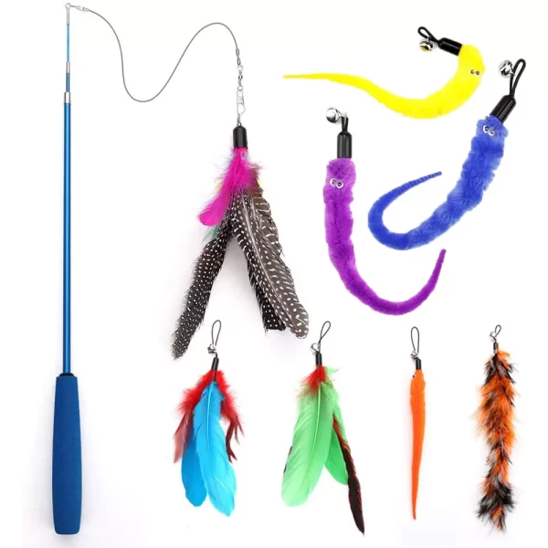 Interactive Feather Teaser Stick Wand