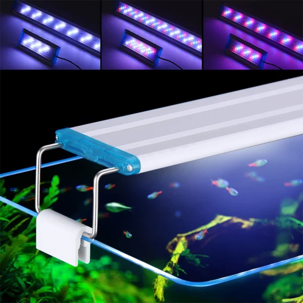 90-260V Aquarium Light Bar LED Fish Tank Lamp Plant Grow Lighting 18-58cm Extensible Aquatic Landscape Decor AccessoriesUS/EU