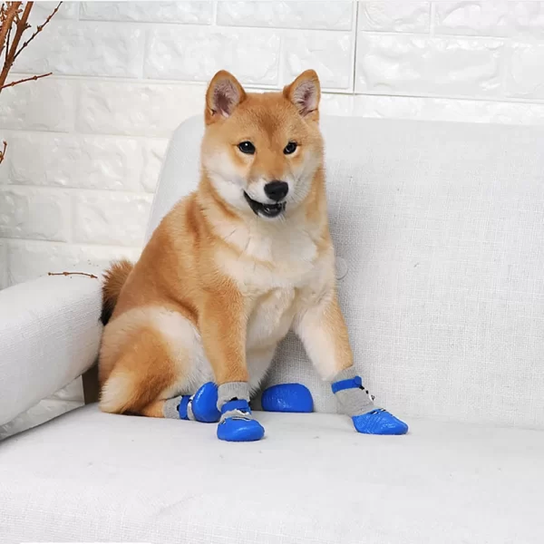 Pet Outdoor Waterproof Anti Slip Rain Shoes (2Pairs) - Image 5