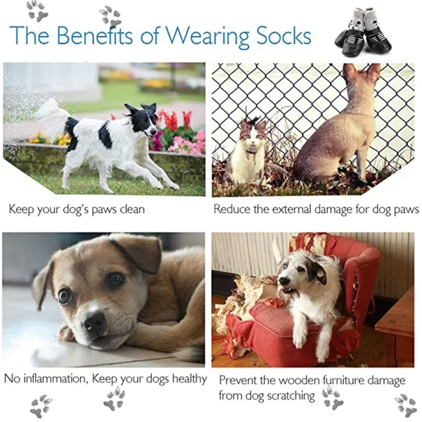 Pet Outdoor Waterproof Anti Slip Rain Shoes (2Pairs) - Image 3