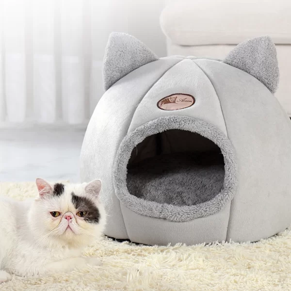 Deep Sleep Comfort in Winter Cat Bed Little Dogs Basket for Cat‘s House for Products Pets Tent Cozy Cave Beds Indoor Dropship - Image 2