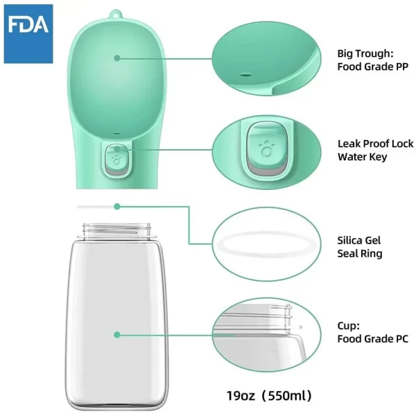 Portable Dog Water Bottle For Small Large Dogs Bowl Outdoor Walking Puppy Pet Travel Water Bottle Cat Drinking Bowl Dog Supplies - Image 2