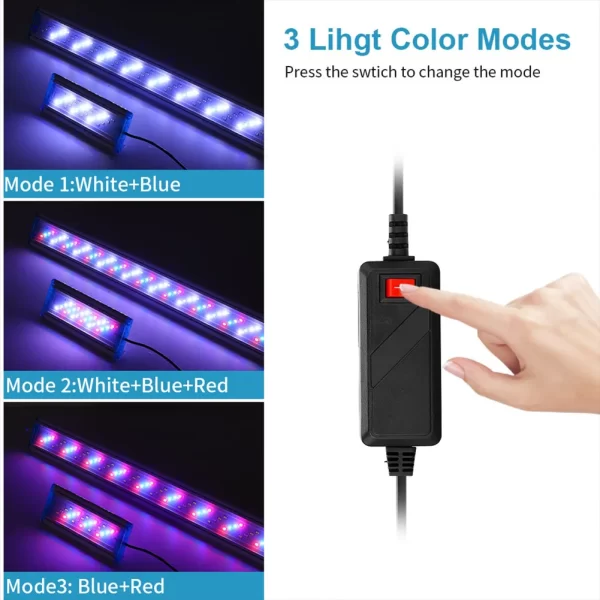 90-260V Aquarium Light Bar LED Fish Tank Lamp Plant Grow Lighting 18-58cm Extensible Aquatic Landscape Decor AccessoriesUS/EU - Image 4