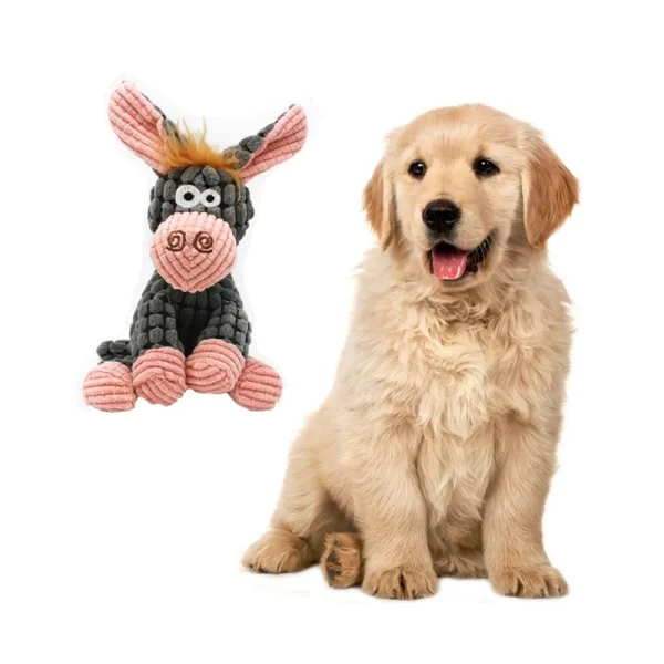 Dog Toys Stuffed Donkey Squeaking Pet Toy Cute Plush Puzzle Interactive Toy For Dog Cat Chew Squeaky Pet Molar Toy - Image 3