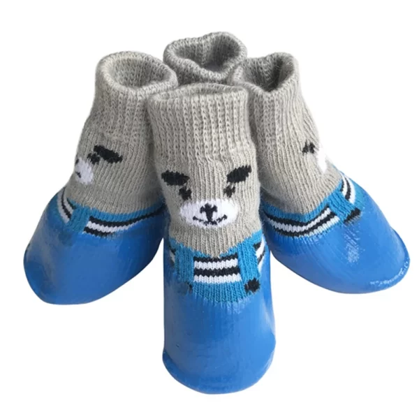 Pet Outdoor Waterproof Anti Slip Rain Shoes (2Pairs) - Image 9