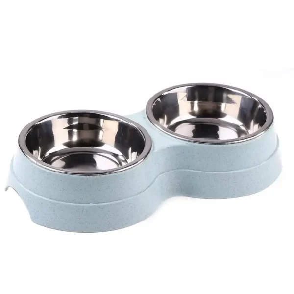 Dog Double Bowl Puppy Food Water Feeder Cute Stainless Steel Pets Drinking Dish Feeder Pets Supplies Feeding Dishes Dogs Bowl - Image 9