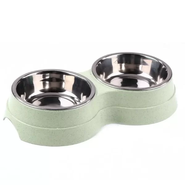 Dog Double Bowl Puppy Food Water Feeder Cute Stainless Steel Pets Drinking Dish Feeder Pets Supplies Feeding Dishes Dogs Bowl - Image 8