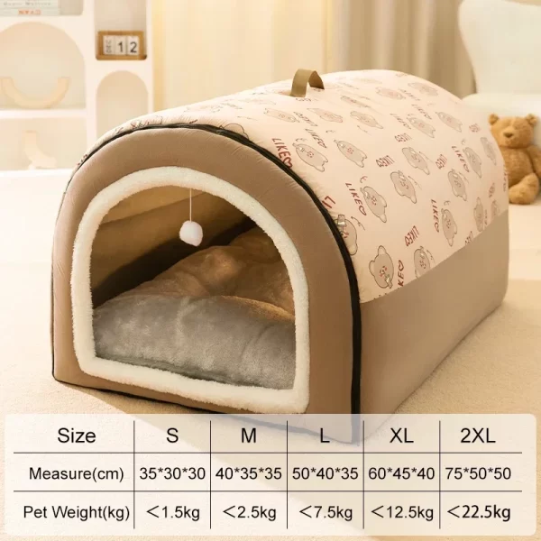 Big Dog Kennel Warm Winter Dog House Mat Detachable Washable Dogs Bed Nest Deep Sleep Tent for Medium Large Dogs House Supplies - Image 6