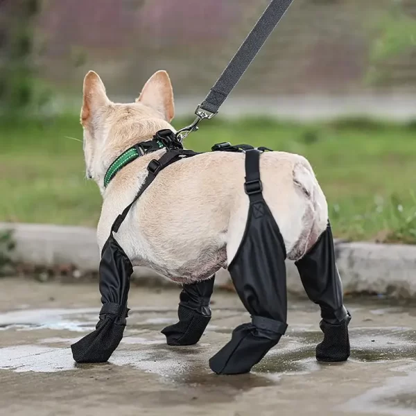 Dog Boots with Suspenders Waterproof Dog Shoes Paw Protectors Adjustable Pet Clothing Booties for Dog Winter Outdoor supplies - Image 3