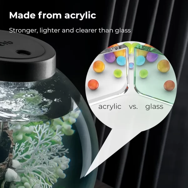 Classic 15 Acrylic 4 Gallon Aquarium With White LED Light Modern Compact Tank for Tabletop or Tabletop Monitor Fishbowl Fish Pet - Image 2