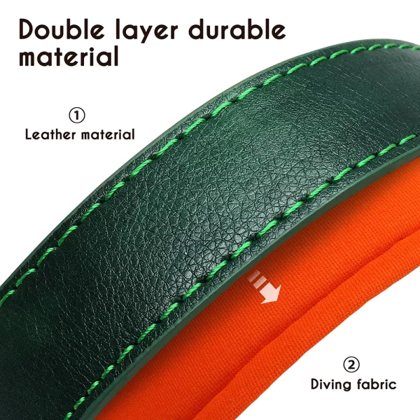 Customized Leather ID Nameplate Dog Collar Soft Padded Dogs Collars Free Engraving Name for Small Medium Large Dogs Adjustable - Image 6