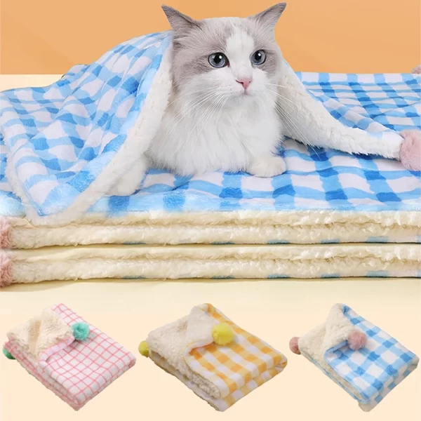 Cozy Checkered Pet Blanket - Image 2