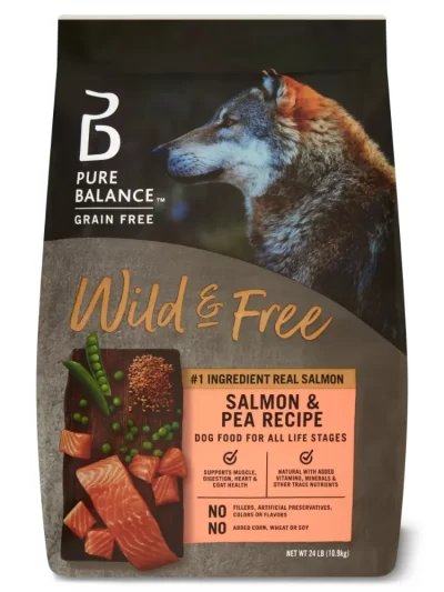 Pure Balance Wild & Free Salmon & Pea Recipe Dry Dog Food, Grain-Free, 24 lbs