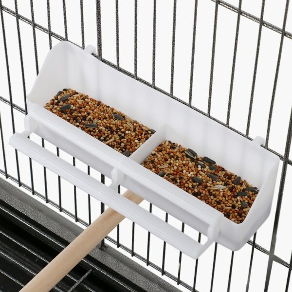 Large Rolling Bird Cage with 3 Perches, 4 Feeders, and Extra Storage Shelf, - Image 4