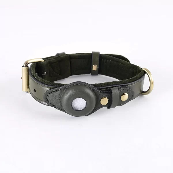 New Leather Anti-Lost Dog Collar With Airtag Holder For The Apple Airtag Heavy Duty Anti Lost Positioning Collar Dog Accessories - Image 9