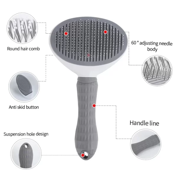 Pet Dog Brush Cat Comb Self Cleaning Pet Hair Remover Brush For Dogs Cats Grooming Tools Pets Dematting Comb Dogs Accessories - Image 4