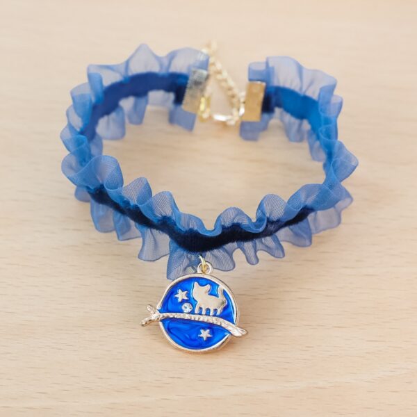 Lace Cat Collar with Moon Charm - Image 7