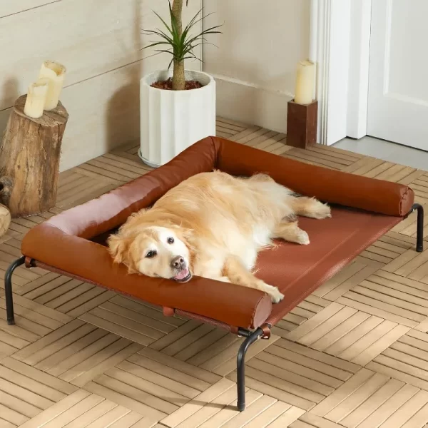 Large Elevated Cooling Dog Bed,Raised Dog Cots Beds for Large Dogs,Chew Proof Portable Cooling Pet Cot Skid - Image 5