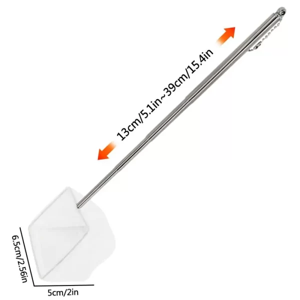 Fish Net Aquarium Cleaning Retractable 3D Stainless Steel Pocket Shrimp Catching Fish Tank Cleaning Net For Small Pond And Pool - Image 10