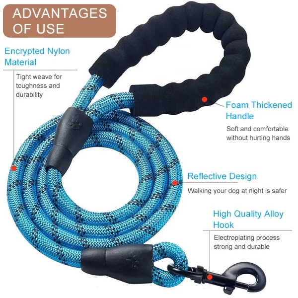 Strong Nylon Dog Leash Labrador French bulldog Harness Leashes  Reflective Leash Training Safety Dog Leashes Ropes 150/200/300cm - Image 5