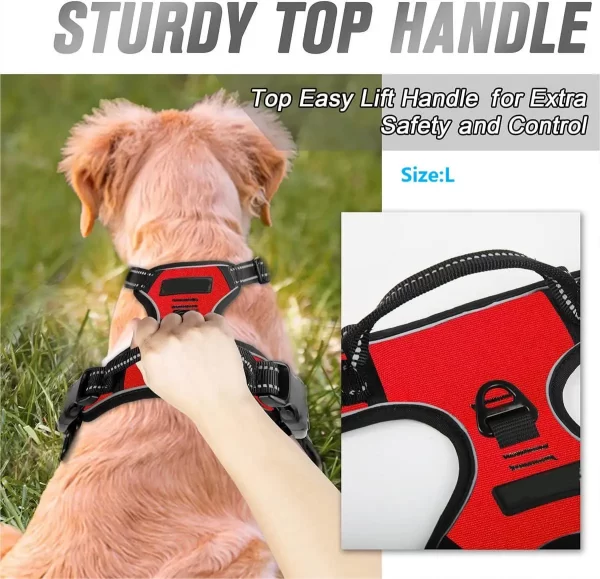 No Pull Dog Harness Front Clip Heavy Duty Reflective Easy Control Handle for Large Dog Walking - Image 4
