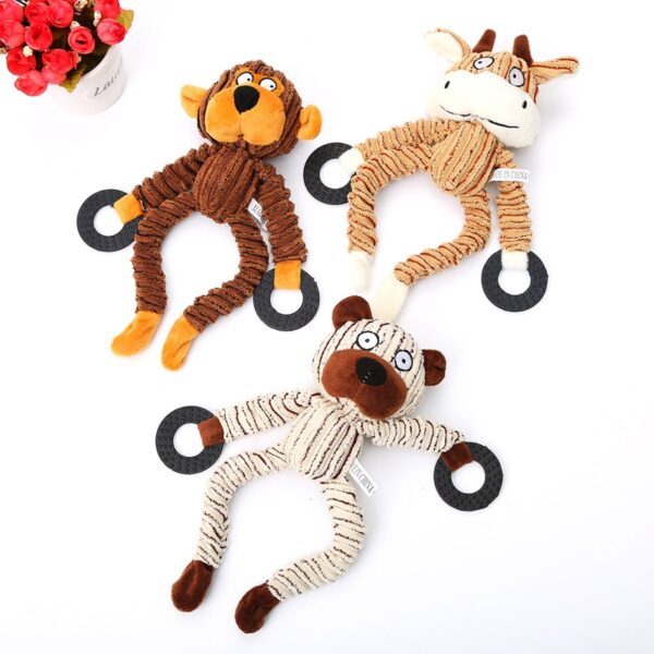 Fun Pet Toy Donkey Shape Corduroy Chew Toy For Dogs - Image 4
