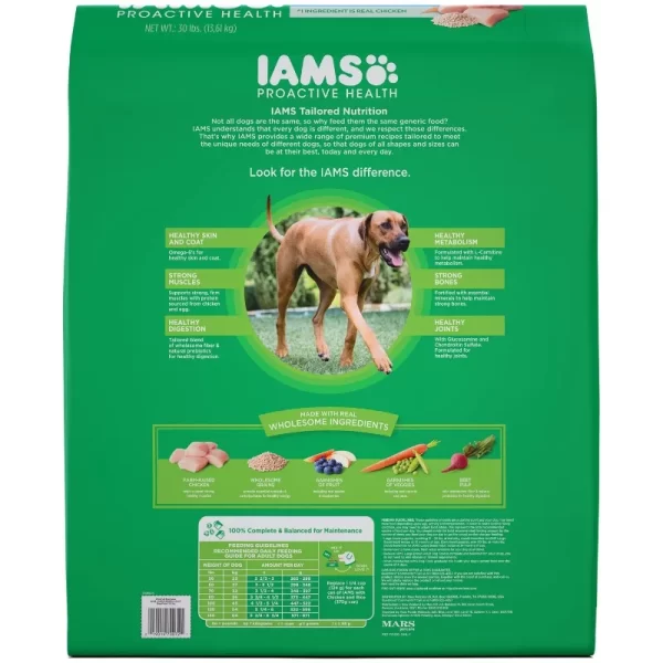 High Protein with Real Chicken Flavor Dry Dog Food for Large Breed Adult Dog, 30 lb. Bag - Image 5
