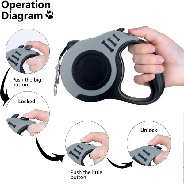 3m 5m Dog Leash Durable Automatic Retractable Nylon Cat Lead Rope For Dogs Puppy Walking Running Lead Roulette Dog Accessories - Image 2