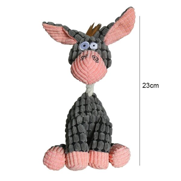 Fun Pet Toy Donkey Shape Corduroy Chew Toy For Dogs - Image 8