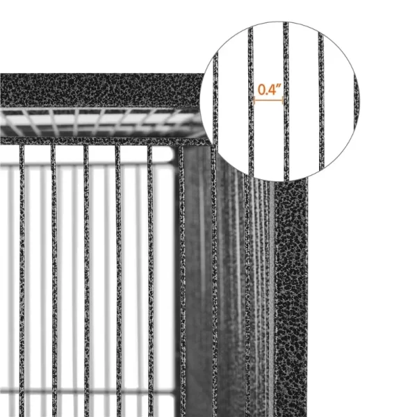 53.7'' Metal Rolling Bird Cage with Stand, 4 Feeding Bowls, and 2 Perches, Black - Image 4