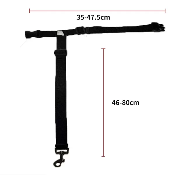 Solid Color Two-in-one Pet Car Seat Belt Nylon Lead Leash Backseat Safety Belt Adjustable Dogs or 
Cats that attaches to Harness Collar Pet Accessories - Image 4
