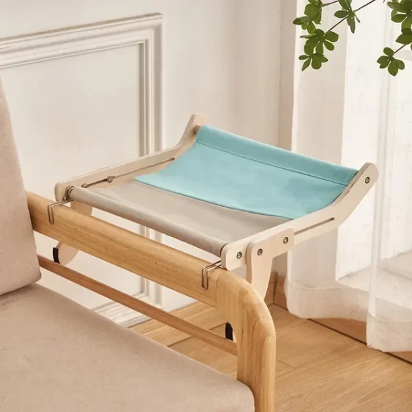 Sturdy Cat Window Hammock – Wooden Hanging Cat Bed with Washable Cotton Canvas - Image 8
