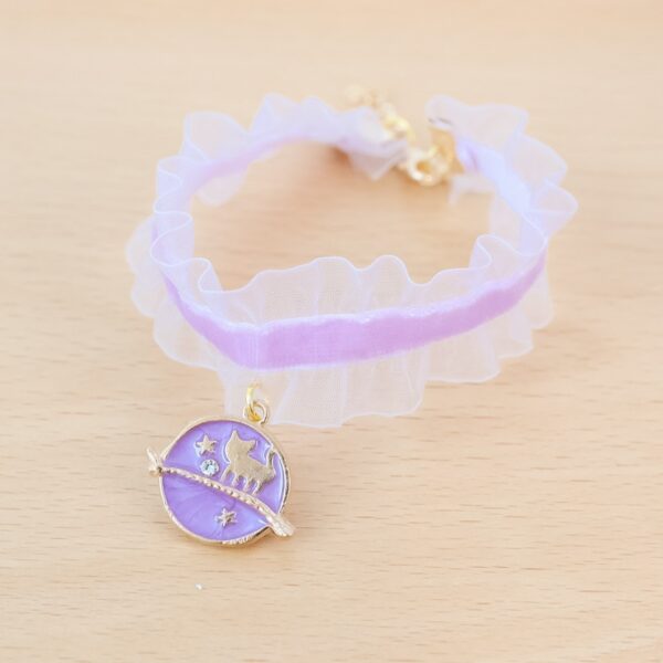 Lace Cat Collar with Moon Charm - Image 4