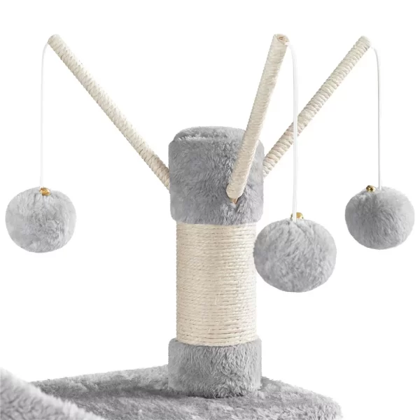 SmileMart 67'' H Multi-Level Cat Tree Cat Tower Condos,Cat Supplies,Cat Climbing Frame,Cat Toys,So That Cats Can Play Happily - Image 3