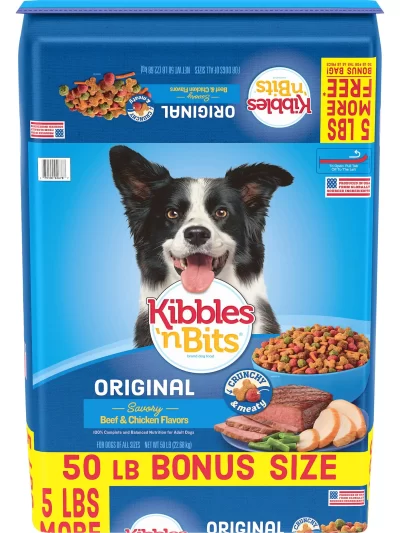 Kibbles 'n Bits Original Savory Beef & Chicken Flavors Dry Dog Food, 50-Pound