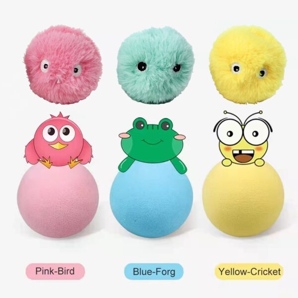 Smart Cat Toys Interactive Ball Plush Electric Catnip Training Toy Kitten Touch Sounding Pet Product Squeak Toy Ball Cat Supplie - Image 5