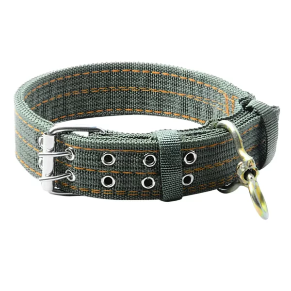 Pet Dog Double-Breasted Necklace For Big Dog Collar Leads Army Green Pet - Image 4