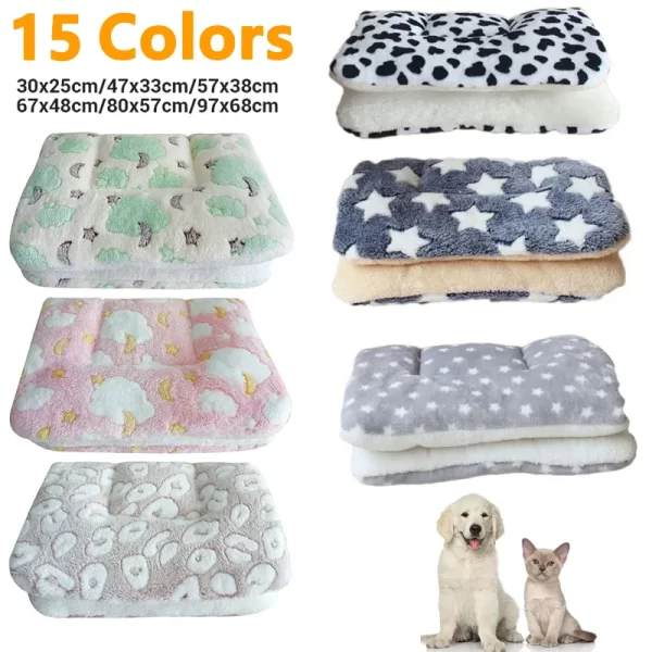 Flannel Pet Mat Dog Bed Cat Bed Thicken Sleeping Mat Dog Blanket Mat For Puppy Kitten Pet Bed for Small Large Dogs Pet Supplies