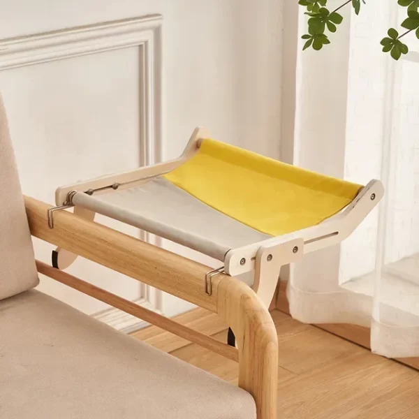 Sturdy Cat Window Hammock – Wooden Hanging Cat Bed with Washable Cotton Canvas - Image 9